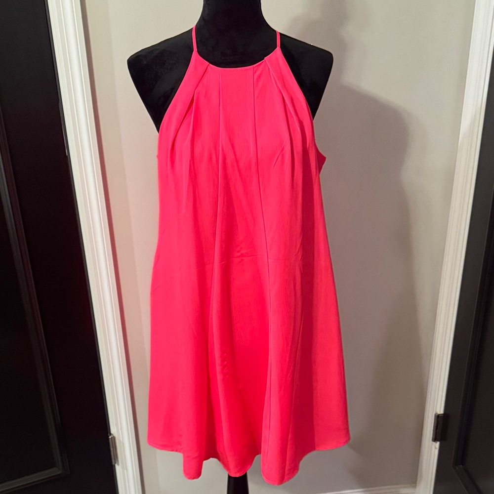 Sugarlips Hot Pink Halter A-Line Dress Size Large
